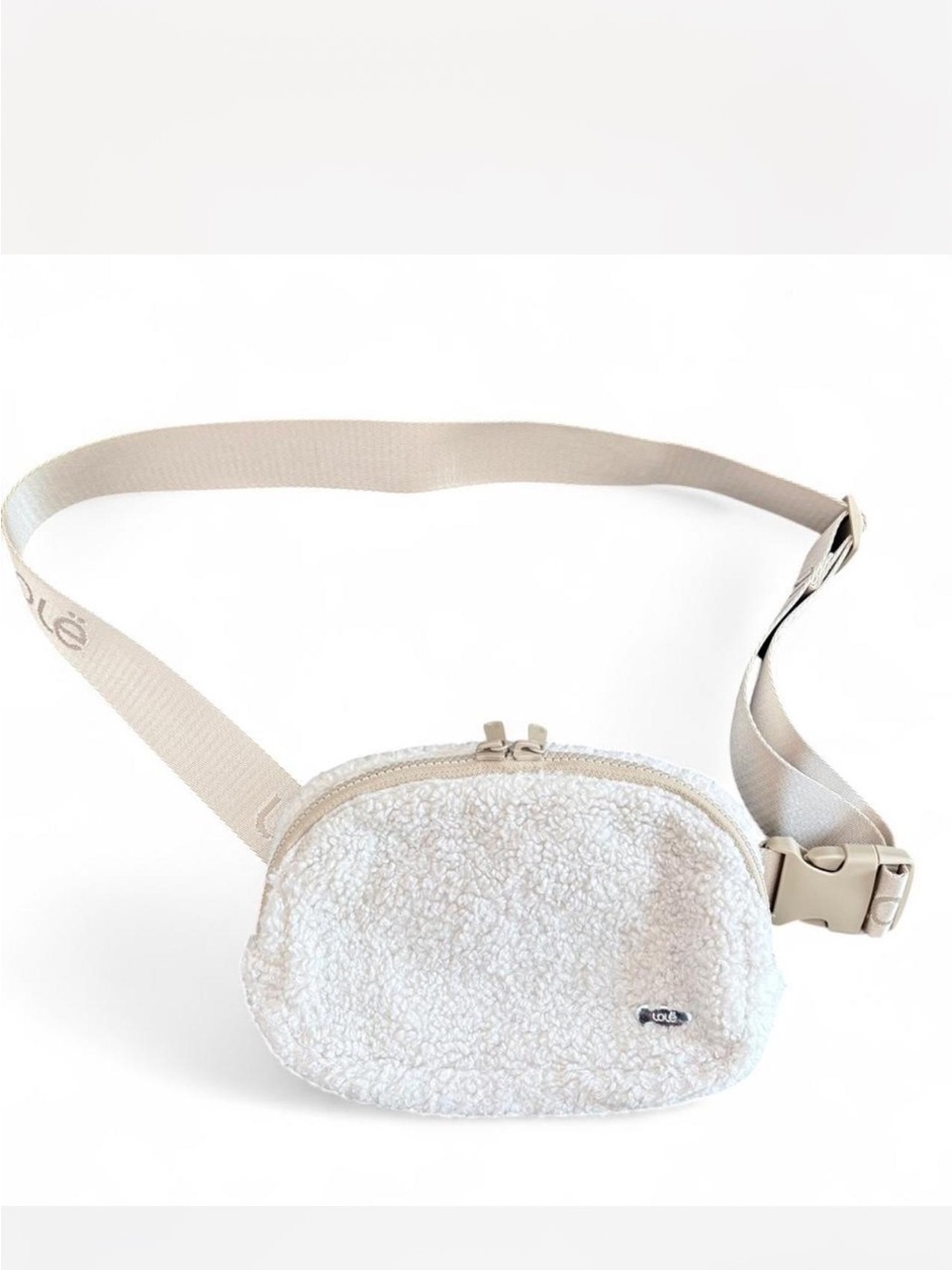 Lole Off-White Sherpa Crossbody Belt Bag